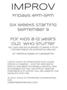 Improv for kids 8-12 year olds who stutter