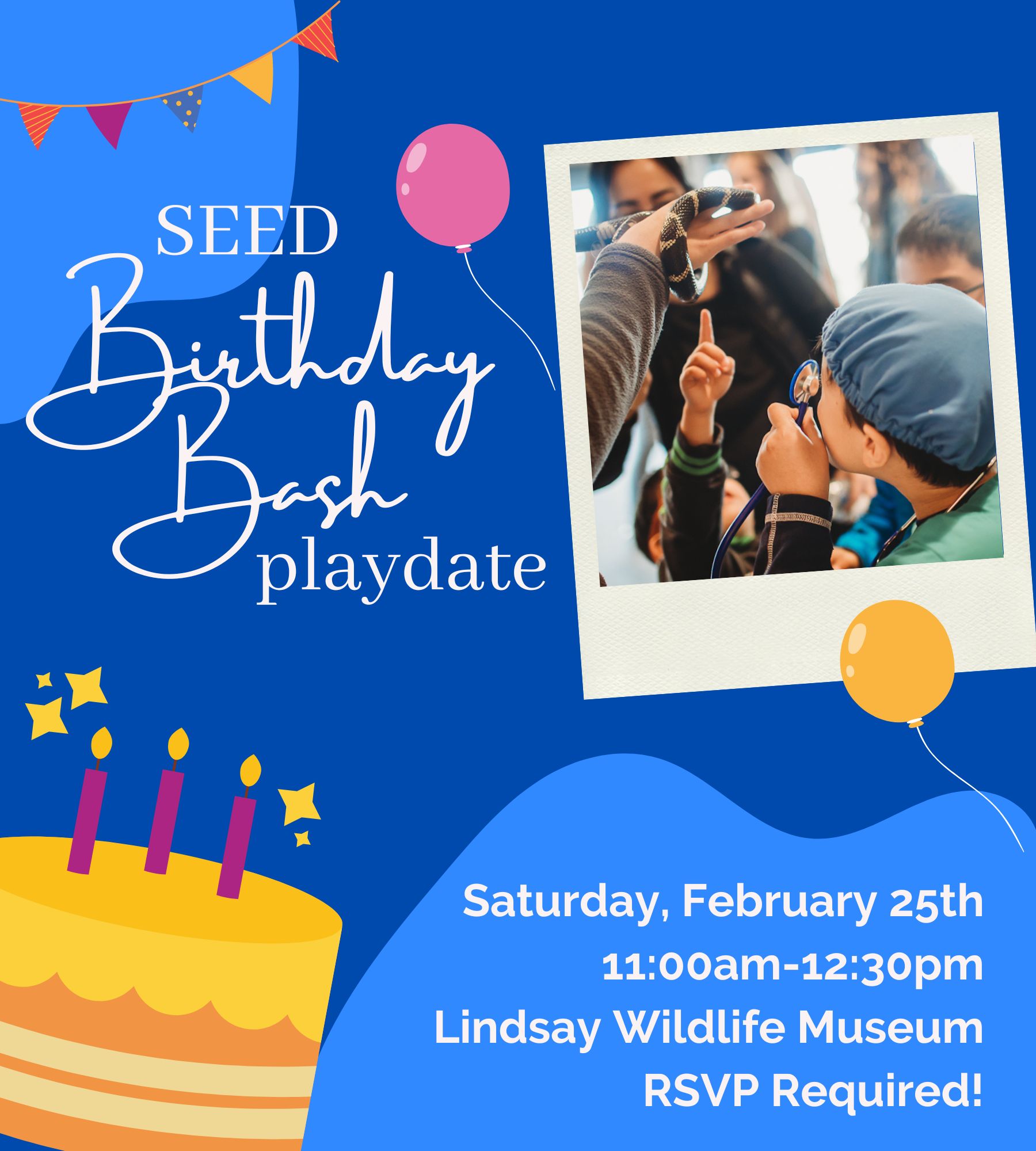 Birthday Bash at Lindsay Wildlife Museum - 2/25/23, 11am-12:30pm