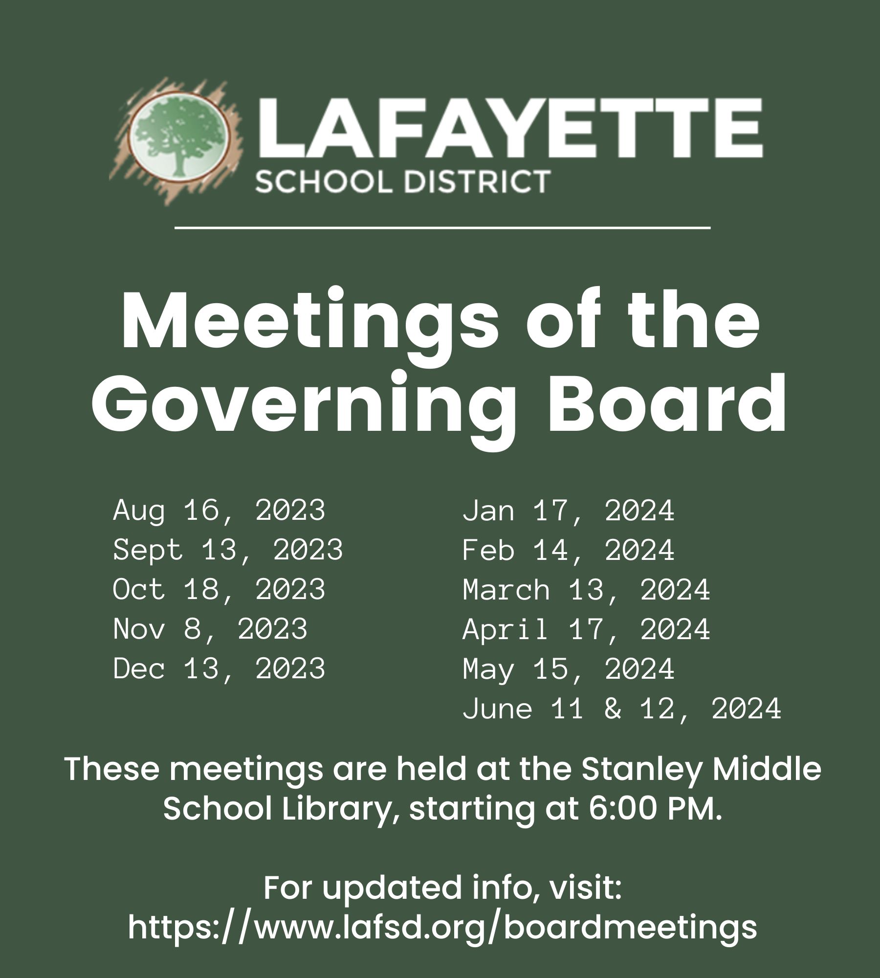 LafSD 23'-24' Board Meetings